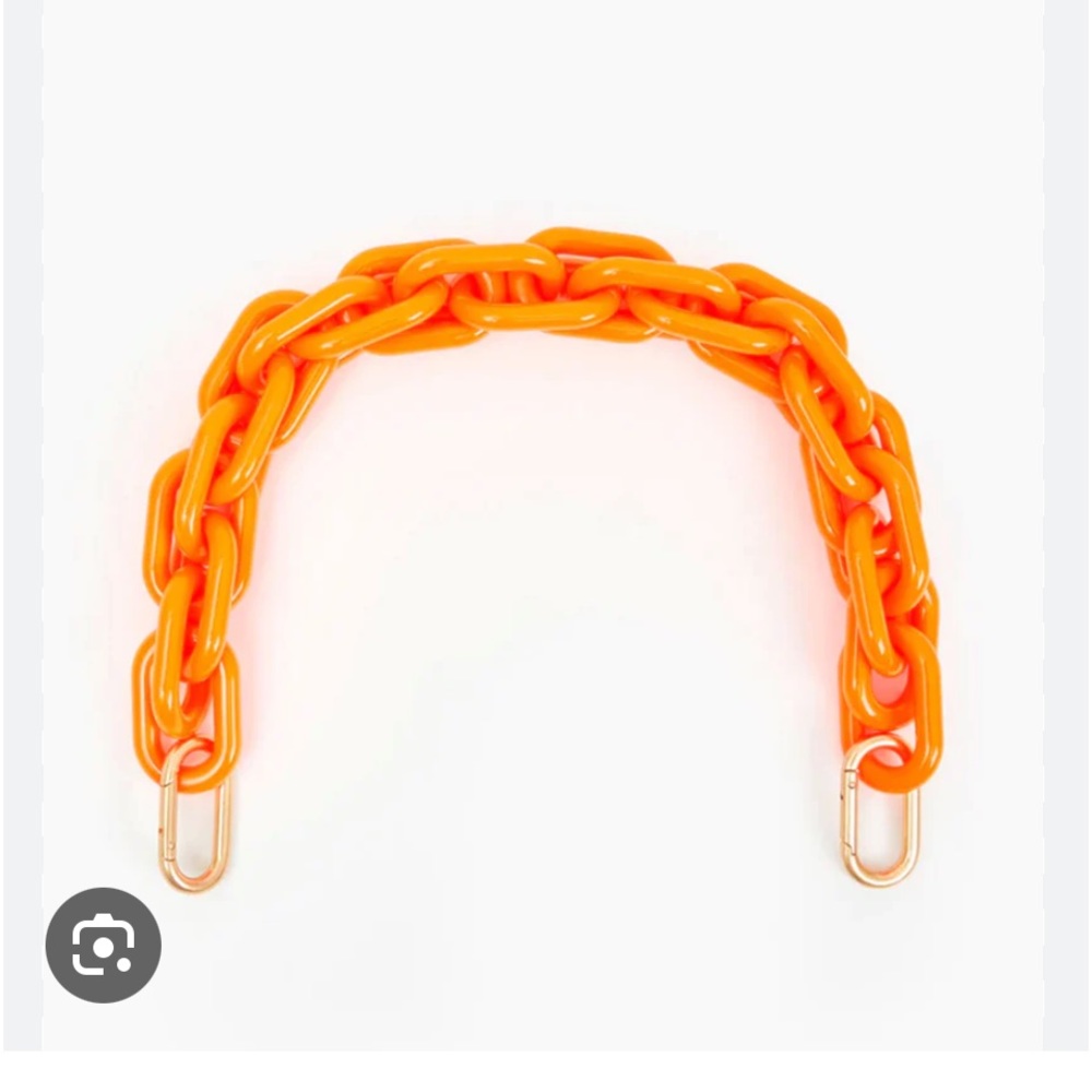Clare V Shortie Resin Strap Neon Orange